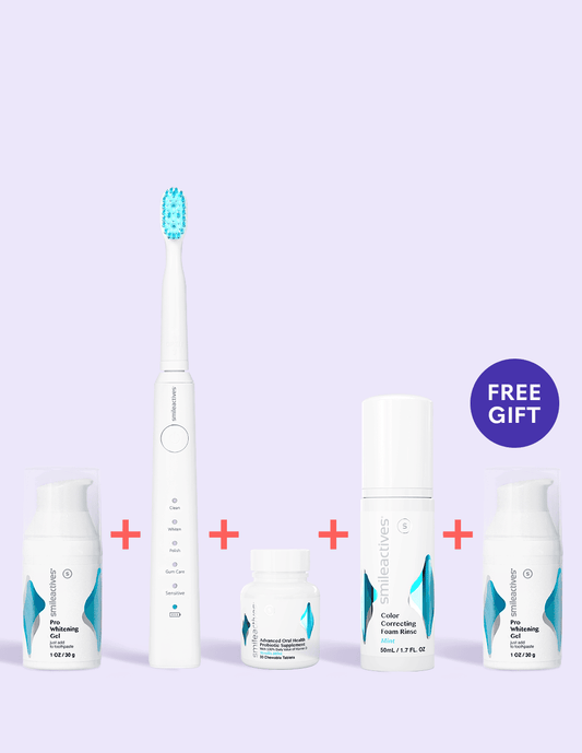 Pro Whitening Gel + Advanced Probiotic + Color Correcting Foam Rinse