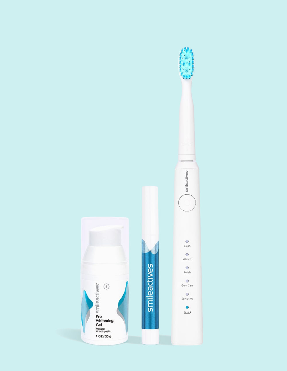 teeth whitening kit with blue light toothbrush whitening toothpaste gel and whitening pen